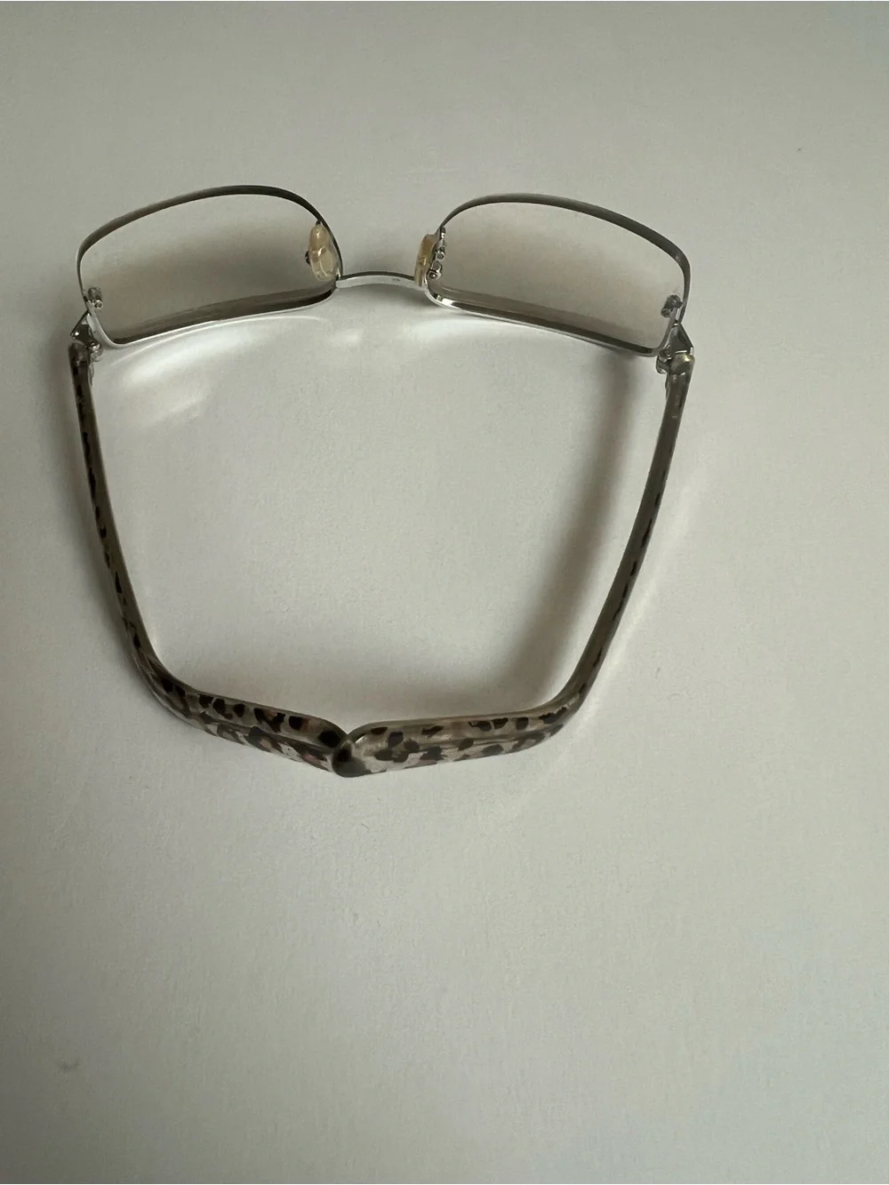 Women's Rimless Sunglasses leopard arms - Classic Elegance